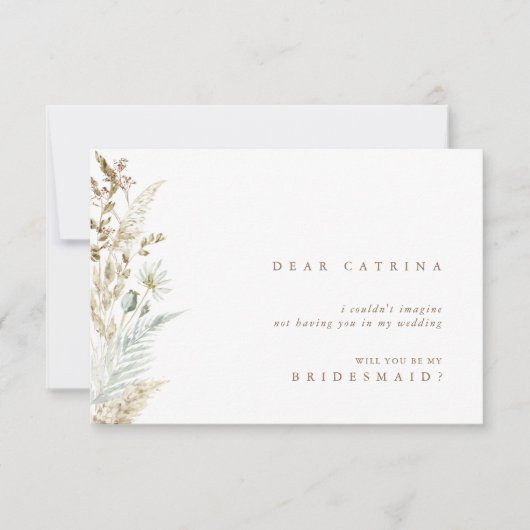 Boho Waterverf zal je zijn mijn Bridesmaïde Kaart (Voorkant)