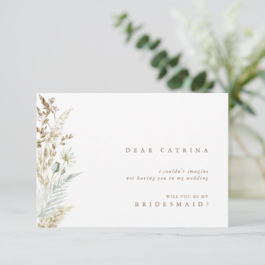 Boho Waterverf zal je zijn mijn Bridesmaïde Kaart (Staand voorkant)