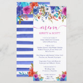 Boho Waterverf Zomer Bloemen Bruiloftsmenu Menu (Voorkant / Achterkant)