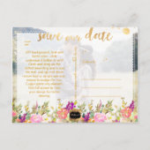 Boho Waterverf Zomer Bloemen Save the Date Aankondigingskaart (Achterkant)