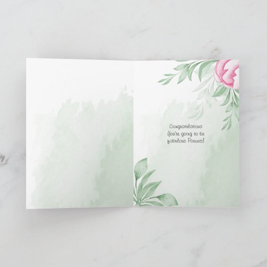 Boho Waterverf Zwangerschap Gefeliciteerd Kaart (Binnen)