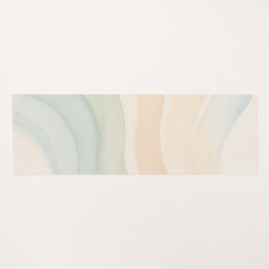 Boho Waves Mindful Calming Minimalist Yogamat (Achterkant (horizontaal))