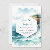 Boho Waves nautische bruiloft Save The Date (Voorkant)