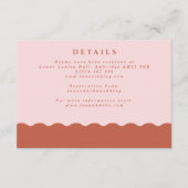 Boho Wavy Edge Blush en Terracotta Wedding Details Informatiekaartje (Voorkant)