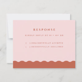 Boho Wavy Edge Terracotta & Blush Wedding RSVP Kaartje