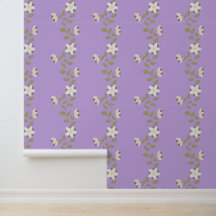 Boho Wavy Flower Vines op Paarse