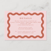 Boho Wavy Lijst Blush & Terracotta Wedding Details Informatiekaartje (Voorkant)
