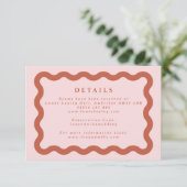 Boho Wavy Lijst Blush & Terracotta Wedding Details Informatiekaartje (Staand voorkant)