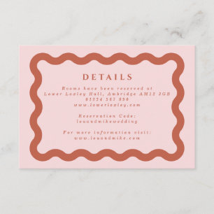 Boho Wavy Lijst Blush & Terracotta Wedding Details Informatiekaartje