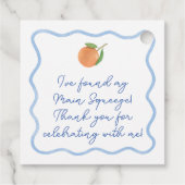 Boho Wavy Line Citrus Main Squeeze Vrijgezellenfee Bedankjes Labels (Achterkant)