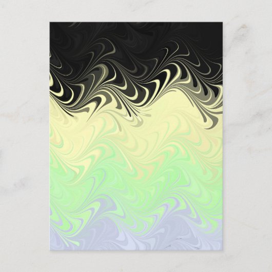 Boho Wavy Marmer Abstract Cassgender Pride Vlag Briefkaart (Voorkant)