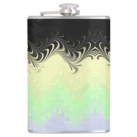 Boho Wavy Marmer Abstract Cassgender Pride Vlag Heupfles (Voorkant)