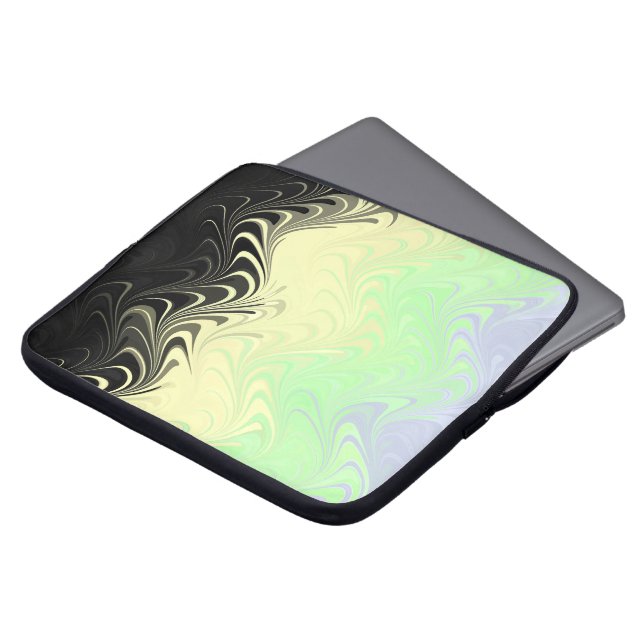 Boho Wavy Marmer Abstract Cassgender Pride Vlag Laptop Sleeve (Voorkant top)