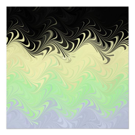 Boho Wavy Marmer Abstract Cassgender Pride Vlag Perfect Poster (Voorkant)