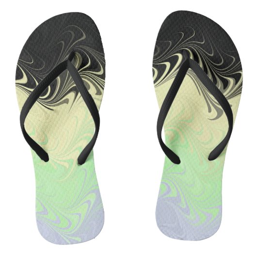 Boho Wavy Marmer Abstract Cassgender Pride Vlag Teenslippers (Voetbed)