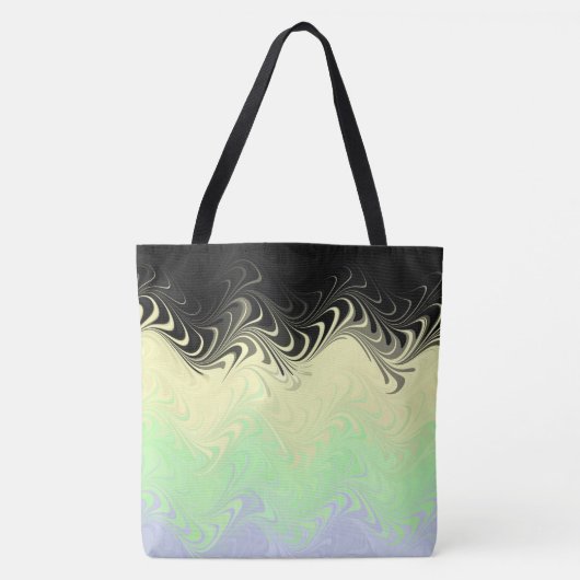 Boho Wavy Marmer Abstract Cassgender Pride Vlag Tote Bag (Voorkant)