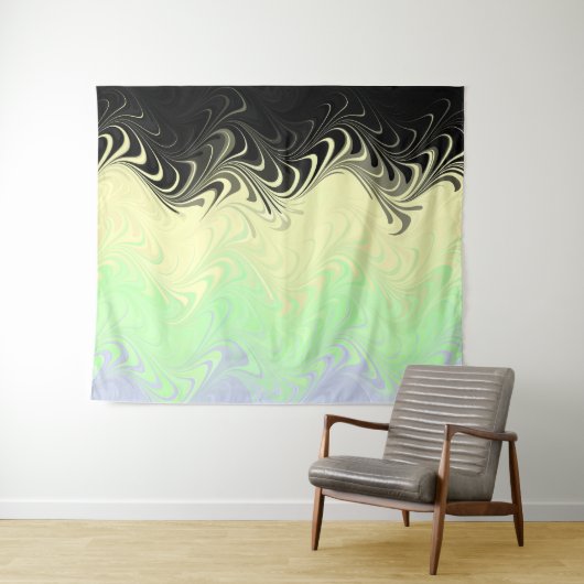 Boho Wavy Marmer Abstract Cassgender Pride Vlag Wandkleed (In Situ (horizontaal))