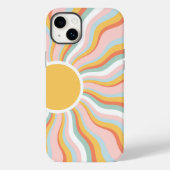 Boho Wavy Sun Rays Retro Design Case-Mate iPhone Case (Achterkant)