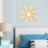 Boho Wavy Sun Rays Retro Design Folie Afdrukken (Insitu (Slaapkamer))