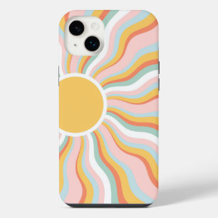 Boho Wavy Sun Rays Retro Design