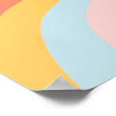 Boho Wavy Sun Rays Retro Design Poster (Hoek)