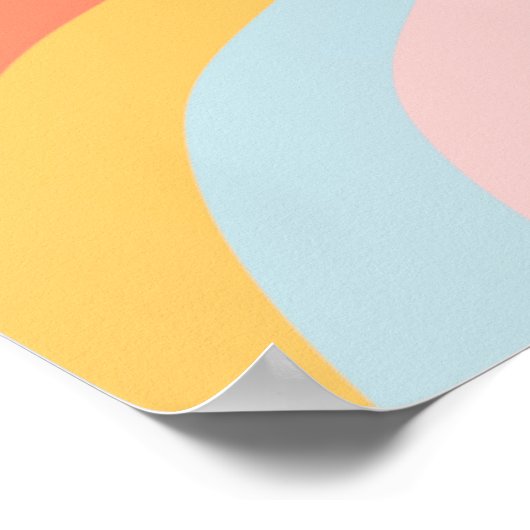 Boho Wavy Sun Rays Retro Design Poster (Hoek)