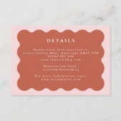 Boho Wavy Terracotta & Blush Wedding Details Informatiekaartje (Voorkant)