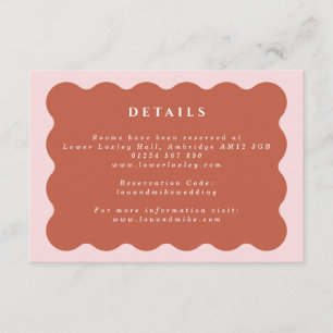 Boho Wavy Terracotta & Blush Wedding Details Informatiekaartje