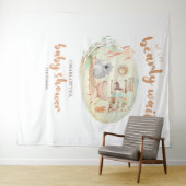 Boho We Can Bearly Wait Baby Shower Achtergronden Wandkleed (In Situ (horizontaal))