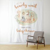 Boho We Can Bearly Wait Baby Shower Achtergronden Wandkleed (In situ)
