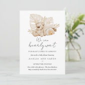 Boho We Can Bearly Wait Baby Shower Kaart (Staand voorkant)