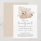 Boho We Can Bearly Wait Baby Shower Kaart (Voorkant / Achterkant)