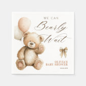 Boho We Can Bearly Wait Teddy Bear Baby Shower Servet (Voorkant)