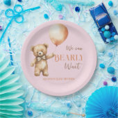 Boho We Can Beary Wacht Roze Beer Meisje Baby show Papieren Bordje (Feest)