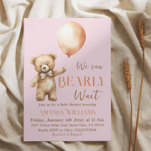 Boho We Can Beary Wait Roze Beer Meisje Baby Showe