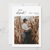 Boho We Eloped Foto Elopement Aankondiging (Voorkant)