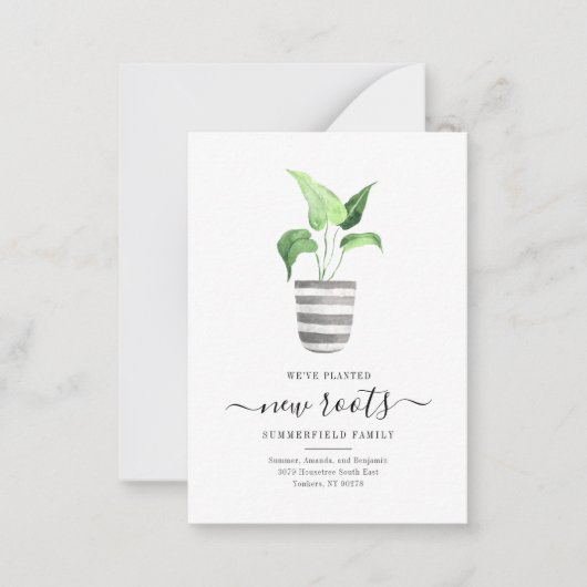 Boho we hebben nieuwe wortels met botanische beweg notitiekaartje (Voorkant)