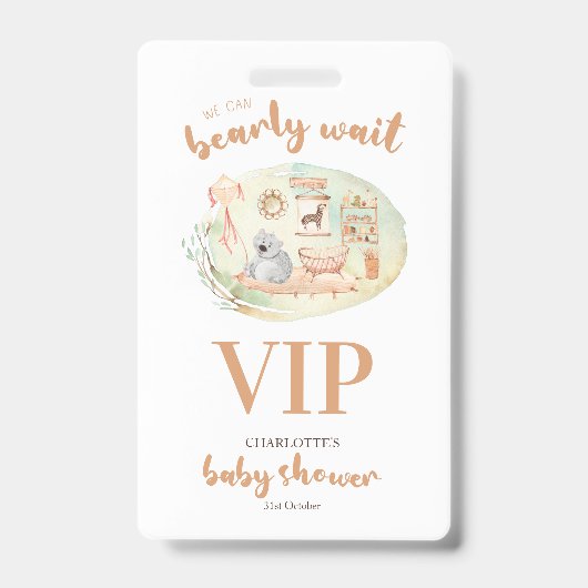 Boho we kunnen het Baby shower afwachten Badge (Voorzijde)