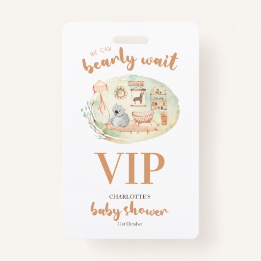 Boho we kunnen het Baby shower afwachten Badge (Voorkant)