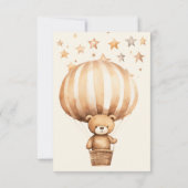 Boho we kunnen nauwelijks wachten Beige Beer Baby  Bedankkaart (Achterkant)