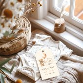 Boho We kunnen nauwelijks wachten Beige Beer Baby  Cadeaulabel