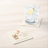 Boho we kunnen nauwelijks wachten Beige Beer Baby Kartonnen Onderzetters (Insitu)