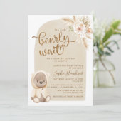 Boho we kunnen wachten tot Teddy Bear Baby shower Kaart (Staand voorkant)