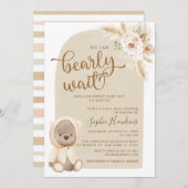 Boho we kunnen wachten tot Teddy Bear Baby shower Kaart (Voorkant / Achterkant)