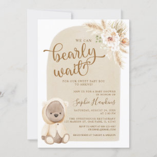 Boho we kunnen wachten tot Teddy Bear Baby shower Kaart