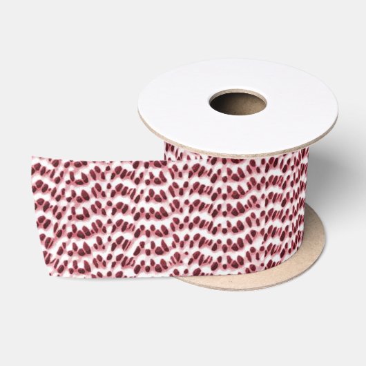 Boho Weave Faux Texture-Red Satijnen Lint (Spoel)