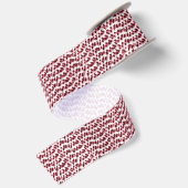 Boho Weave Faux Texture-Red Satijnen Lint (Achterkant)
