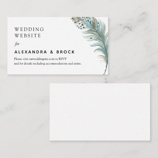 Boho - website met minimale gegevens over het Blau Informatiekaartje (Voorkant / Achterkant)