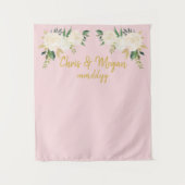 Boho Wedding Backdrop Roze Gold Foto Booth Prop Wandkleed (Voorkant)