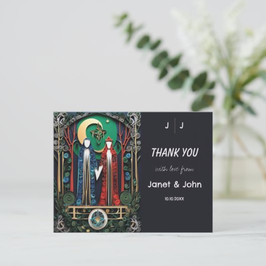 Boho Wedding Bedankt Briefkaart (Staand voorkant)